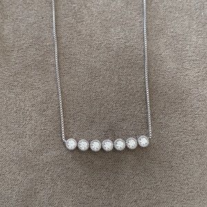 Touchstone silver necklace with clear crystals